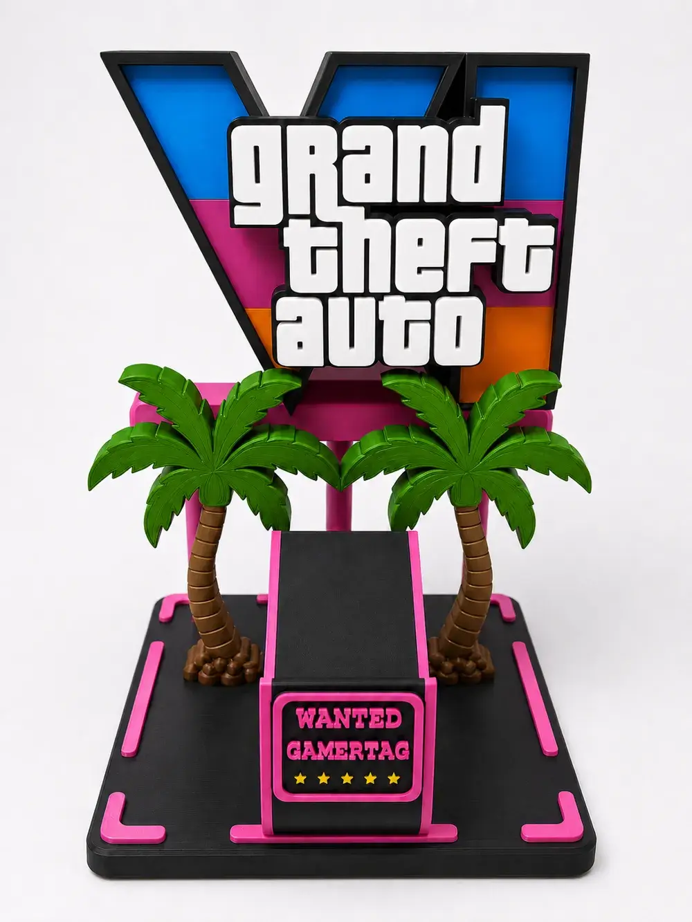Nome do produto: Suporte Gamer GTA 6 para 1 Controle com Gamertag Personalizada